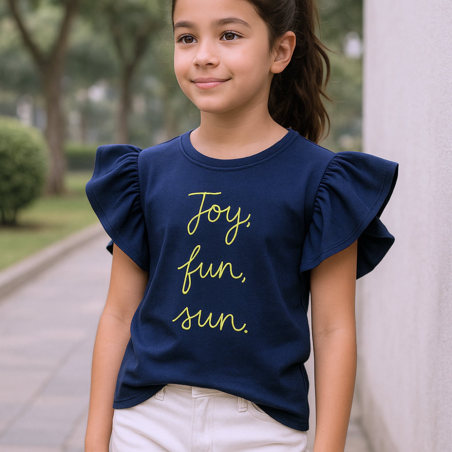 Polo Nina Algodon Joy Azul