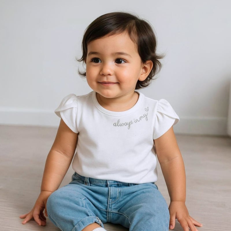 Polo Nina Algodon Always in my heart Blanco LE PETIT COMPANY falabella