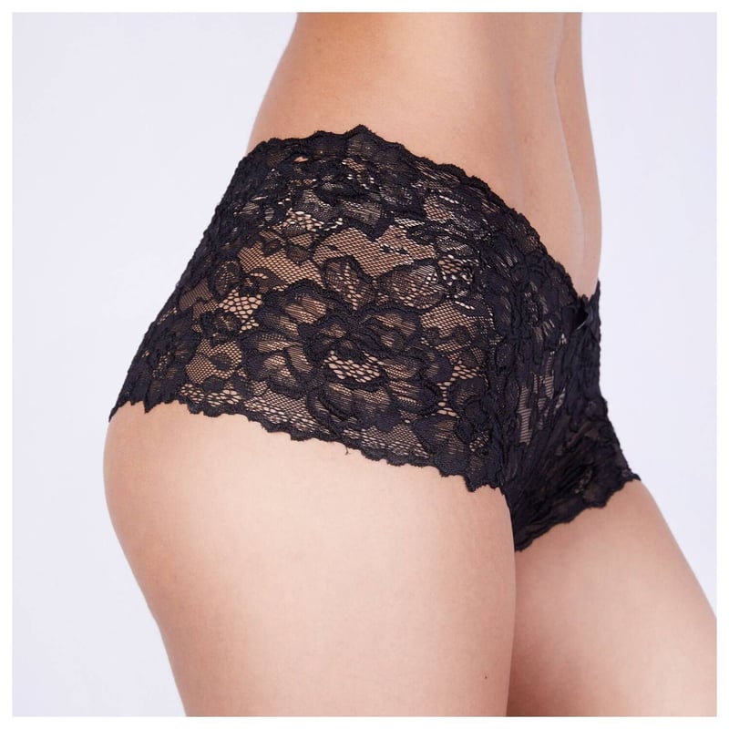 Calzon boxer de encaje negro amelia FIDEM LENCER A falabella