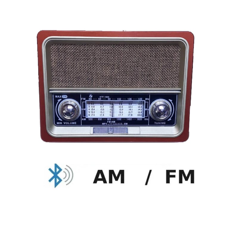 Radio Portatil AM FM Retro Vintage Parlante Bluetooth Mp3 Recargable ...