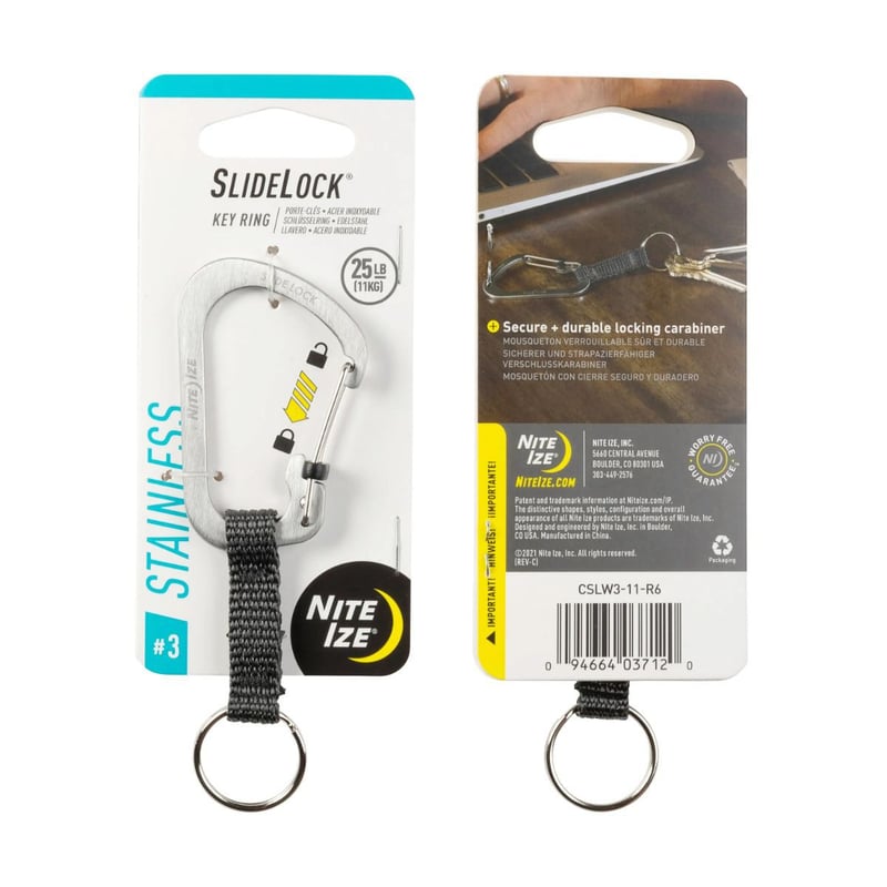 NITE IZE - Llavero Mosquetón Nite Ize SlideLock Key Ring Plata