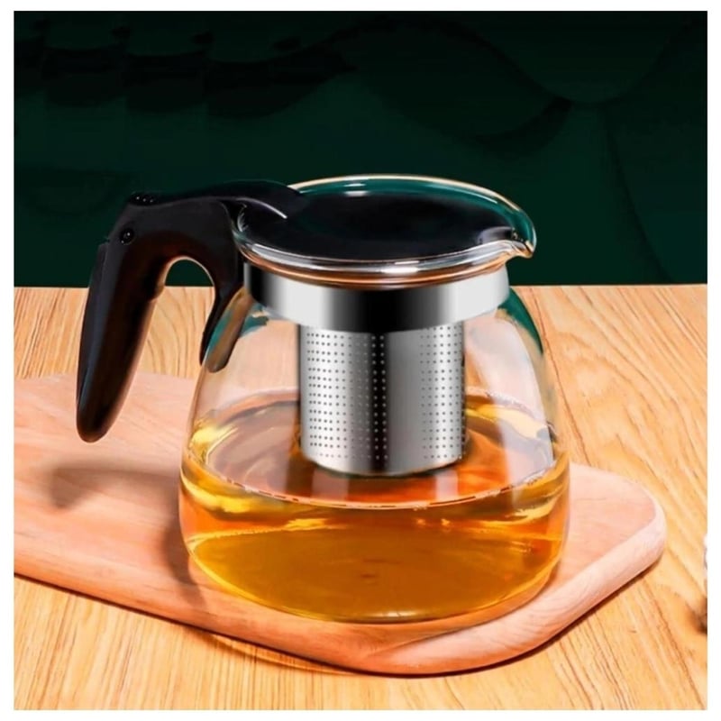Jarra Agua Jarra Cristal 1000 Ml Apta Microondas - Tetera Térmica Para Café, Leche Y Té - Incluye Tapa Tetera Vidrio Termico Pico Vertedor