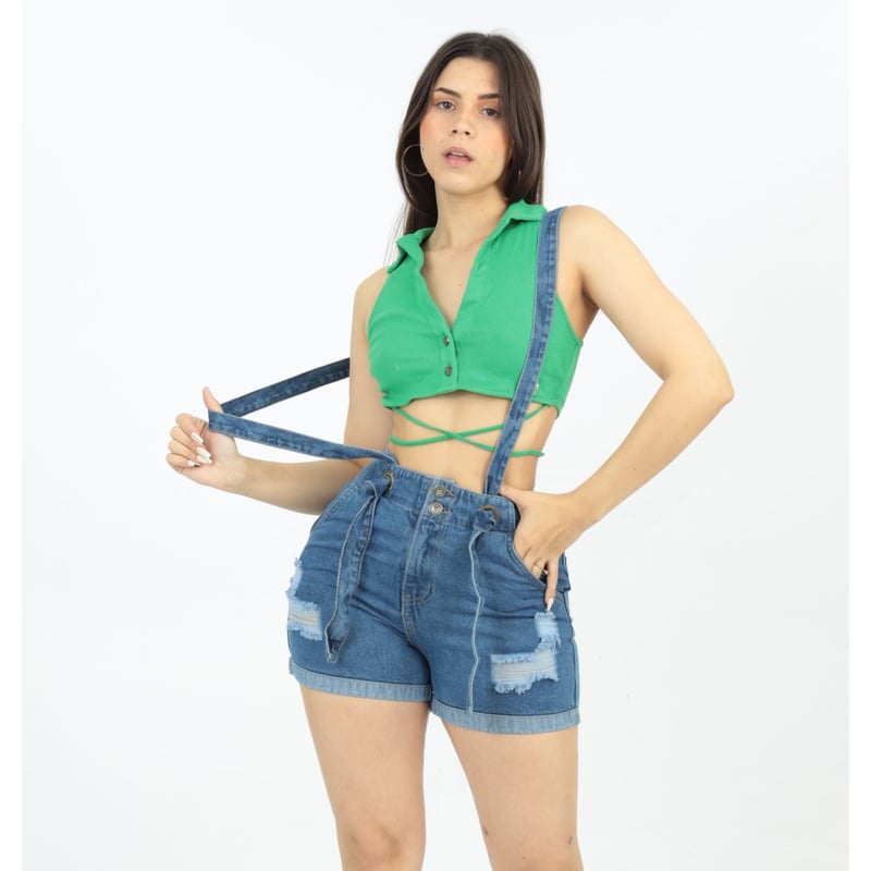 Short Jeans tirantes Mujer MiniAmerican