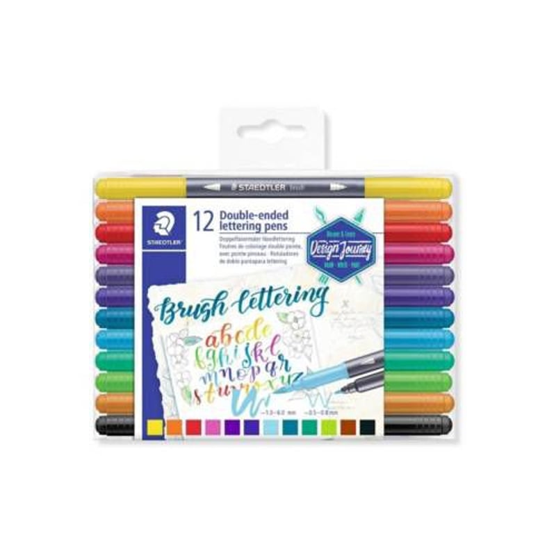 STAEDTLER - Marcadores Punta Pincel  x 12 Lettering