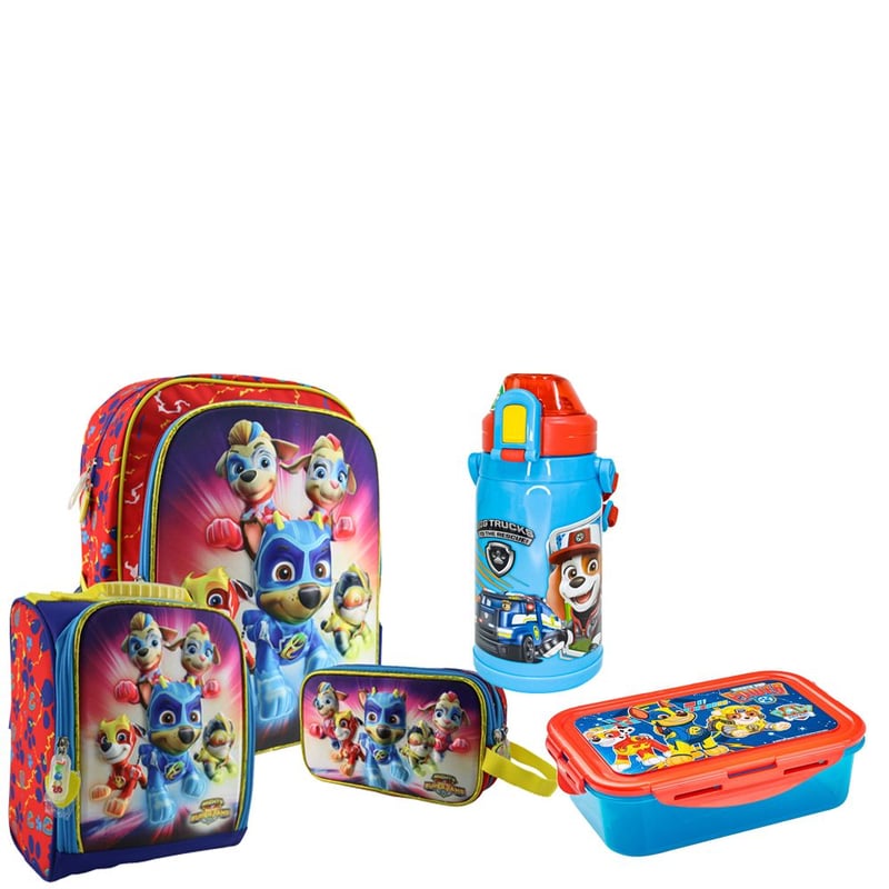 Set Scool mochila Mighty Pups Paw Patrol Tomatodo taper SCOOL falabella