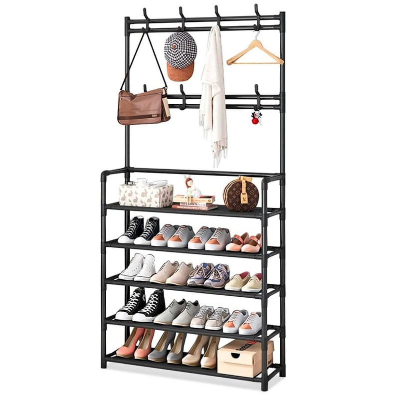 Zapatera Organizador con Perchero Colgador de Ropa Carteras Negro 550CU Sodimac Peru