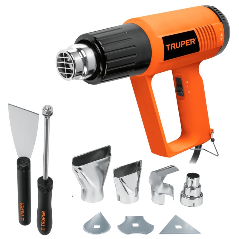 Pistola De Calor Profesional 1500W – Aprobación ETL EE. UU. | Doble Temperatura + 4 Boquillas | Para Decapado, Bricolaje, Tubos Retráctiles, Manualidades
