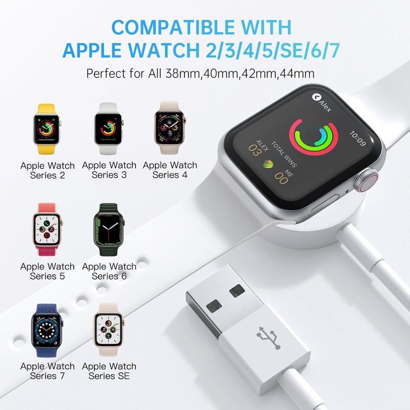 Cable Cargador Magsafe iWatch Para Apple Watch Serie 7654321 1 Metro GENERICO falabella