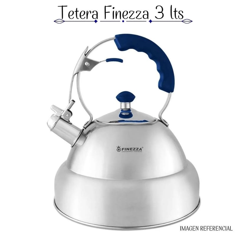 Tetera Finezza 3.0 Lt - Acero Inoxidable - Azul FINEZZA | falabella.com