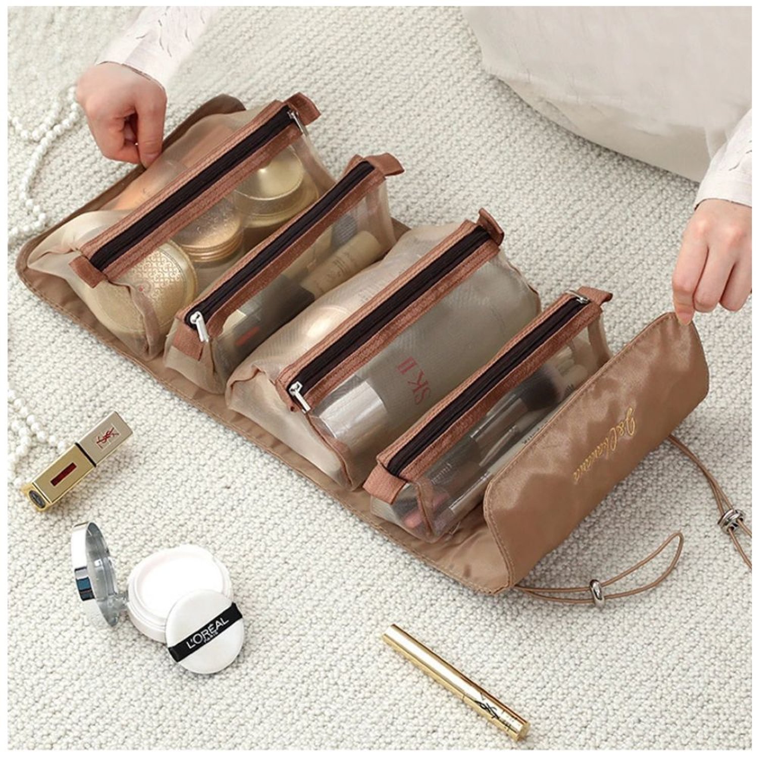 Neceser Organizador de Maquillaje Cosmeticos para Viaje Maleta KH 674N MINARI falabella