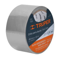 TRUPER - Cinta Duct Tape 2" x 10mts x 0.19mm 12586 - Plateado