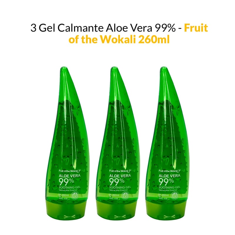 GENERICO - 3 Gel Calmante Aloe Vera 99 - Fruit of the Wakali 260ml.