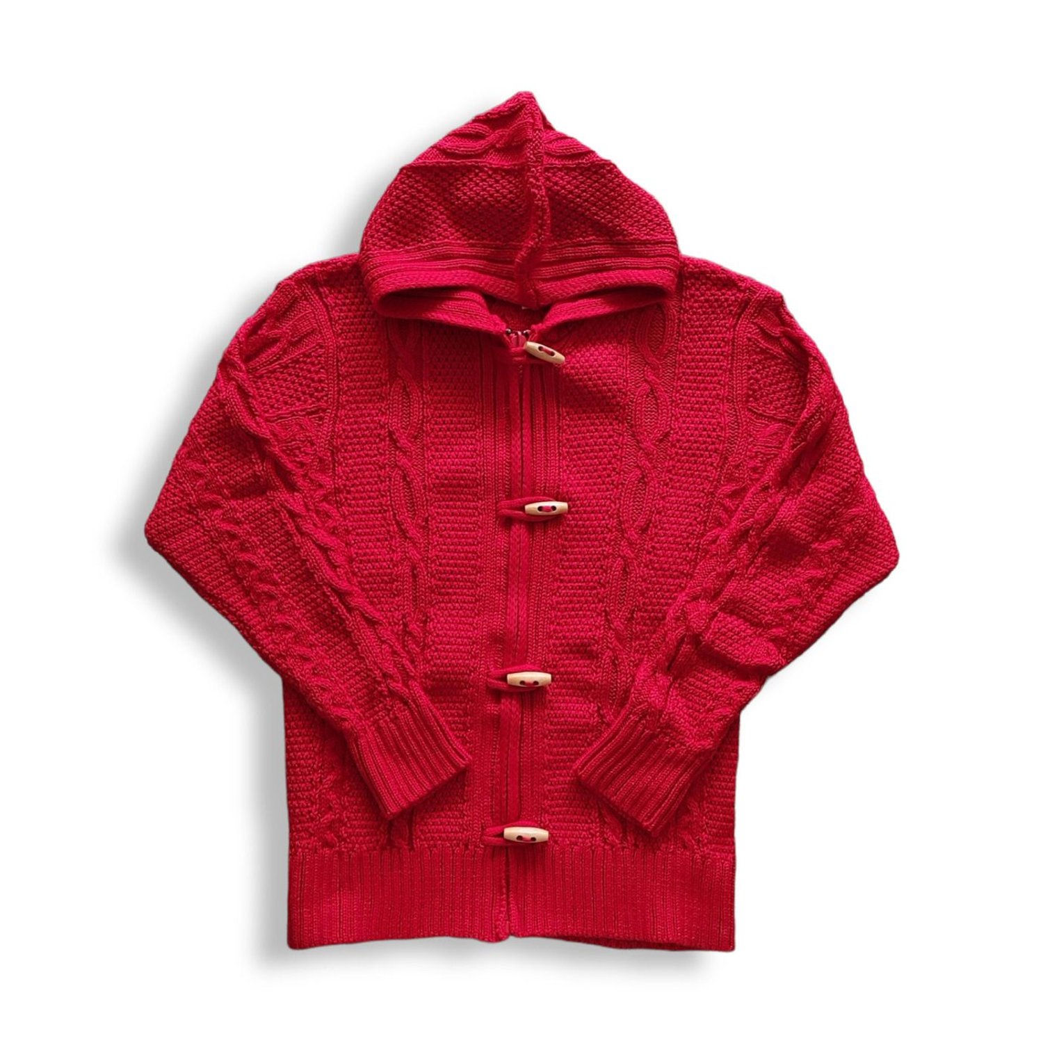 CHOMPA PARA NINA TEJIDA 100 HILO DE ALGODON ROJO LITTLE CHICKS falabella