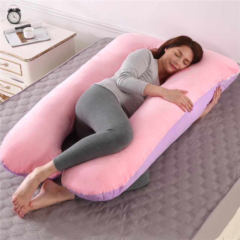 Almohada Multipostural Embarazo Embarazada Lactancia Rosado y Violeta