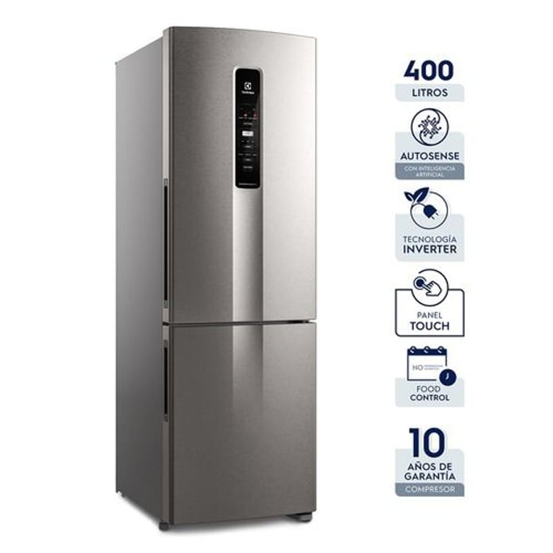 ELECTROLUX - Refrigeradora Electrolux Bottom Freezer 400L Inox Look IB45S