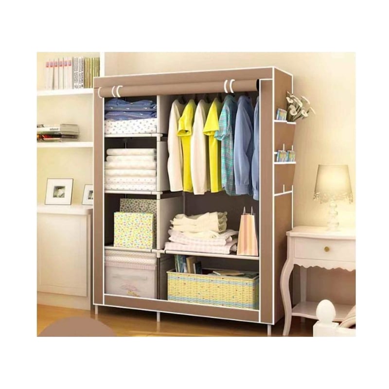 Ropero Closet Organizador Ropa De 2 Cuerpos Labrado Marron. GRETAIL ...