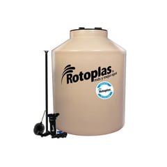 ROTOPLAS - TANQUE PARA AGUA DE 2,500 LTS COLOR ARENA CON KIT DE ACCESORIOS