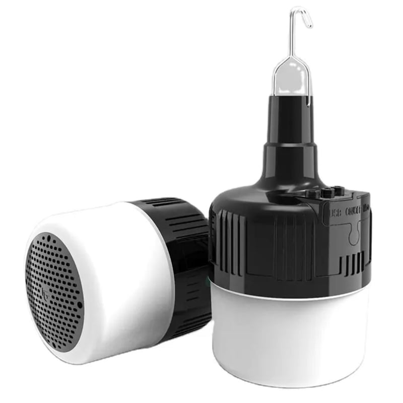 Lámpara De Mesa LED Recargable Kinoko, Negra, IP44, Altura 27 Cm