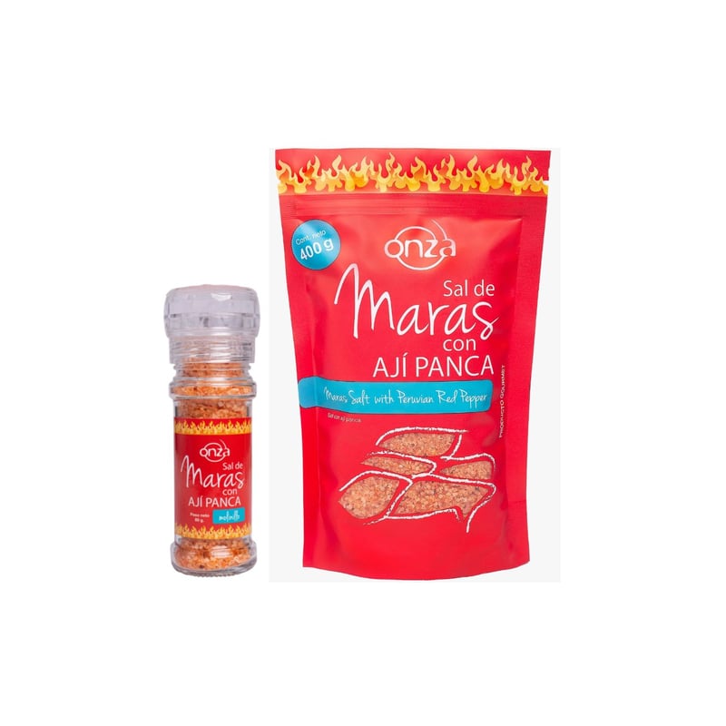 ONZA - Pack Sal de Maras con Ají Panca molinillo y doypack