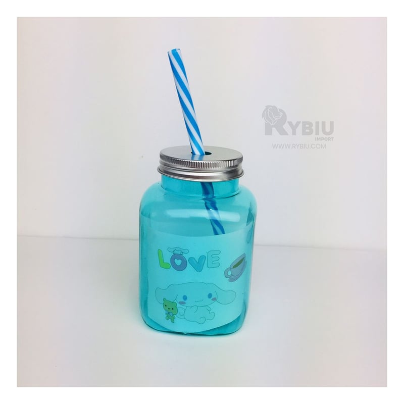 RYBIU IMPORT - Recipiente Multiuso de Bebidas mas Cañita Azul