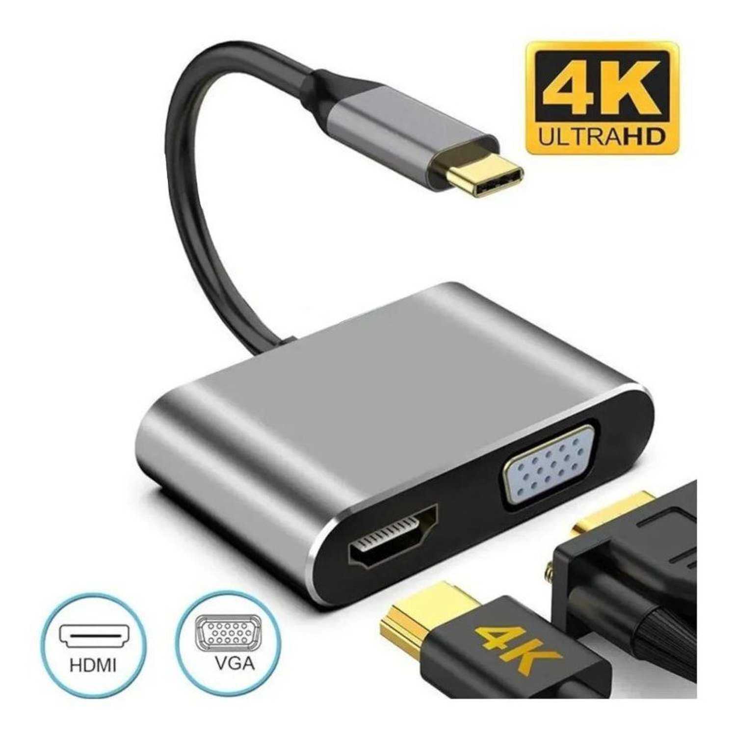 Adaptador Convertidor usb tipo c a hdmi vga tv samsung s10 s20 s21 s22 GENERICO falabella
