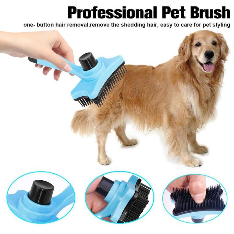 Peine Doble Cara Para Perros Y Gatos - Acero Inoxidable, Dientes Redondos, Mango Ergonómico, Elimina Nudos