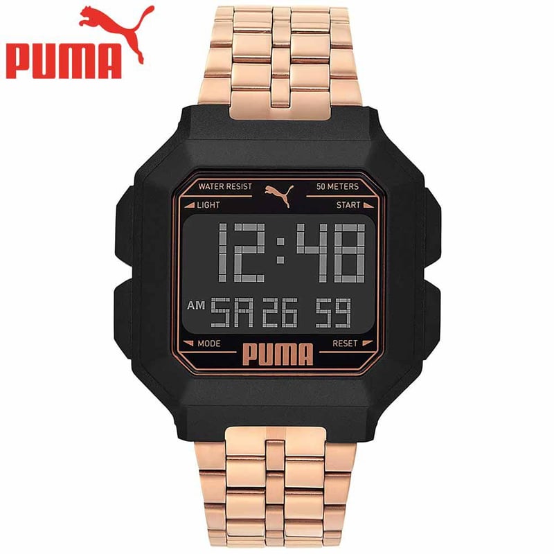 Reloj puma negro con dorado hotsell