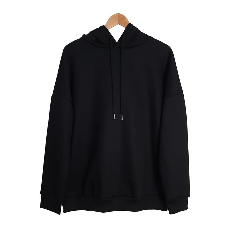 Polera Oversize con Capucha Mujer Franela Negro