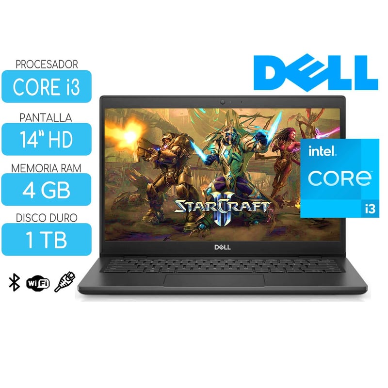 DELL - Laptop DELL Core i3 Ram 4GB Disco 1TB Pant 14 HD Latitude FreeDOS sin windows