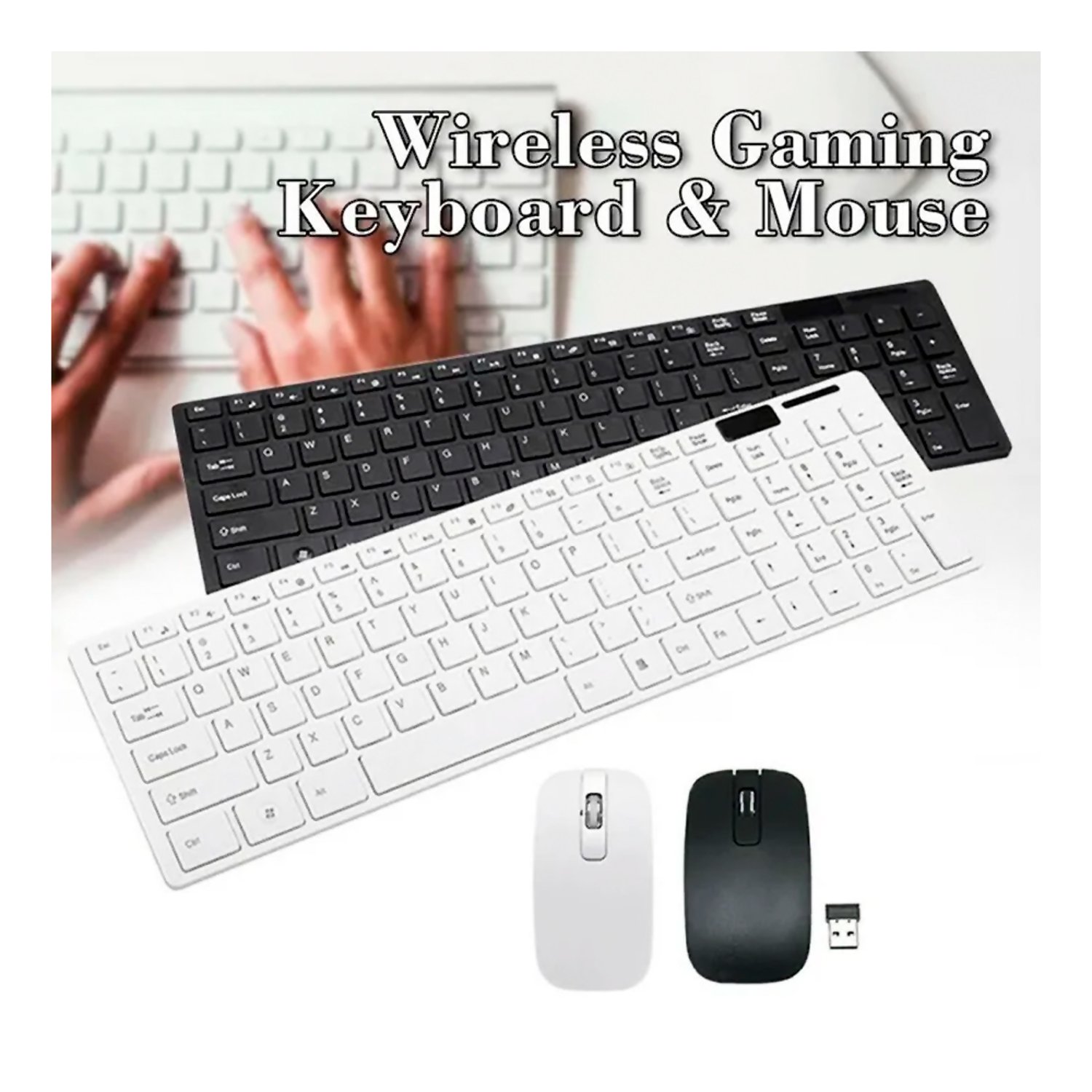 Teclado Mouse inalambrico para PC MAC Notebook NEGRO GENERICO falabella