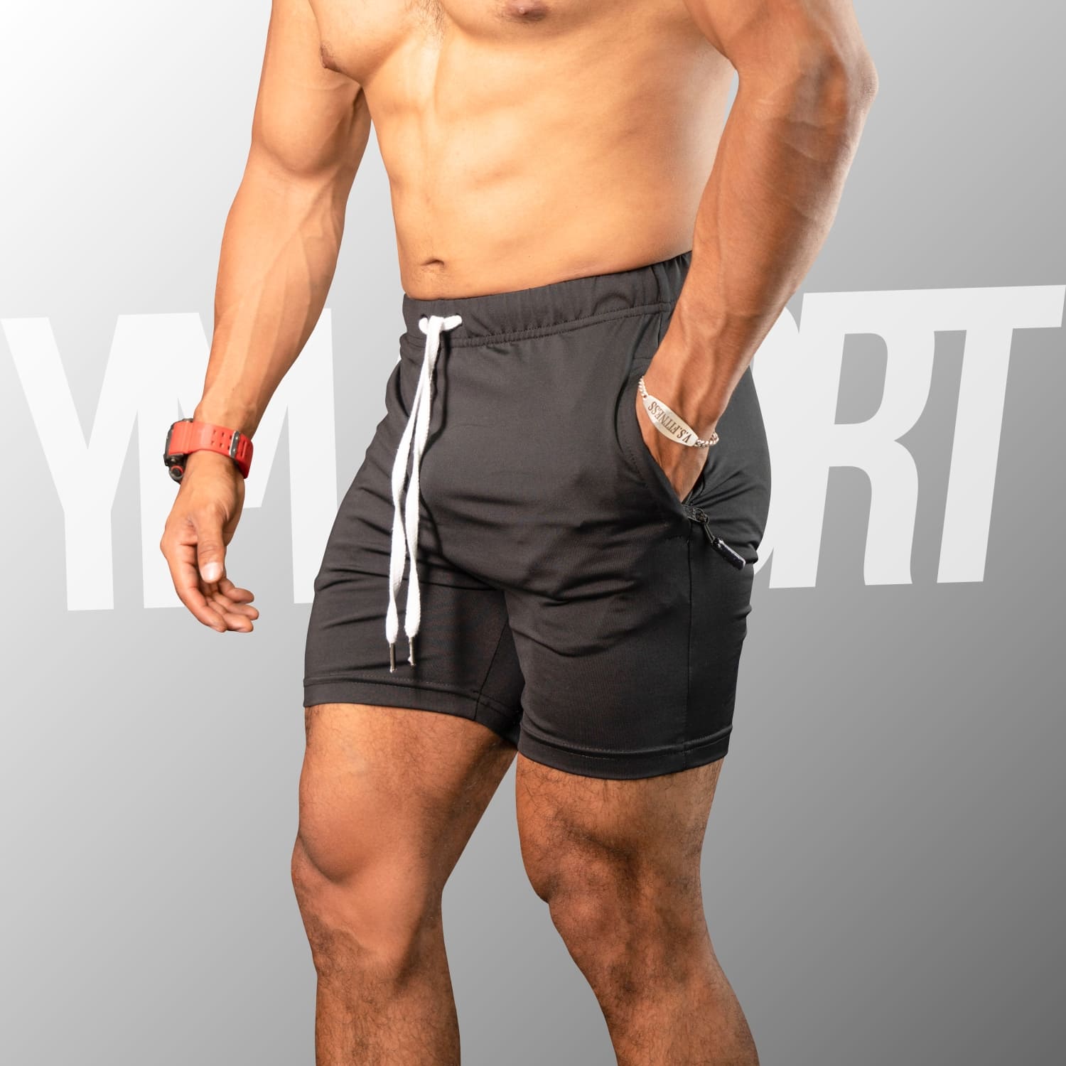 Short de Entrenamiento Hombre Short GYM Negro YML SPORT
