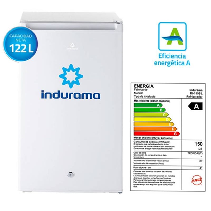 INDURAMA - Frigobar Indurama 122 Litros RI-159BL Blanco