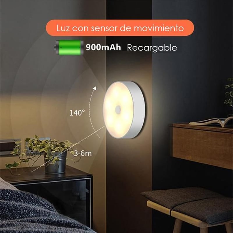 GENERICO - Foco Led con Sensor Recargable