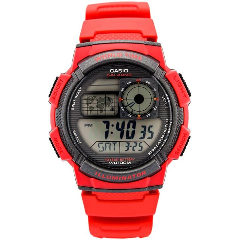Reloj Casio AE 1000W 4AV Hombre Rojo