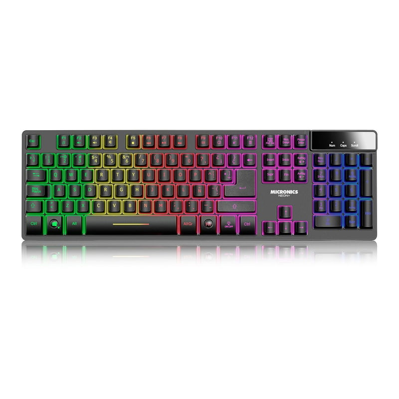 MICRONICS - Teclado Micronics MIC K709 NEON  Gamer Look Luces rainbow