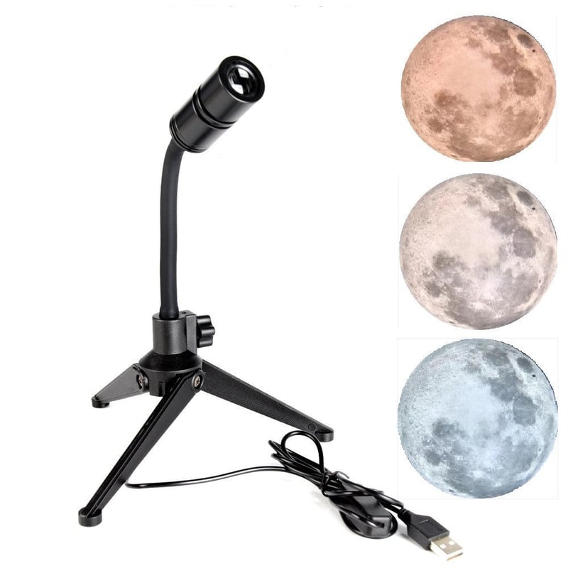 GENERICO - Lampara Proyector de Luna decoración hogar USB
