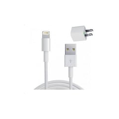 GENERICO - Cable conector usb para iphone 5 + cargador - blanco