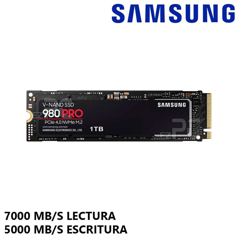 SAMSUNG - Disco Solido SSD Samsung 980PRO 1TB M2 PCIe Gen40 NVMe MZ-V8P1T0B/AM