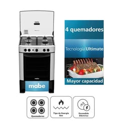 MABE - Cocina CMP6014AG0 4 quemadores silver