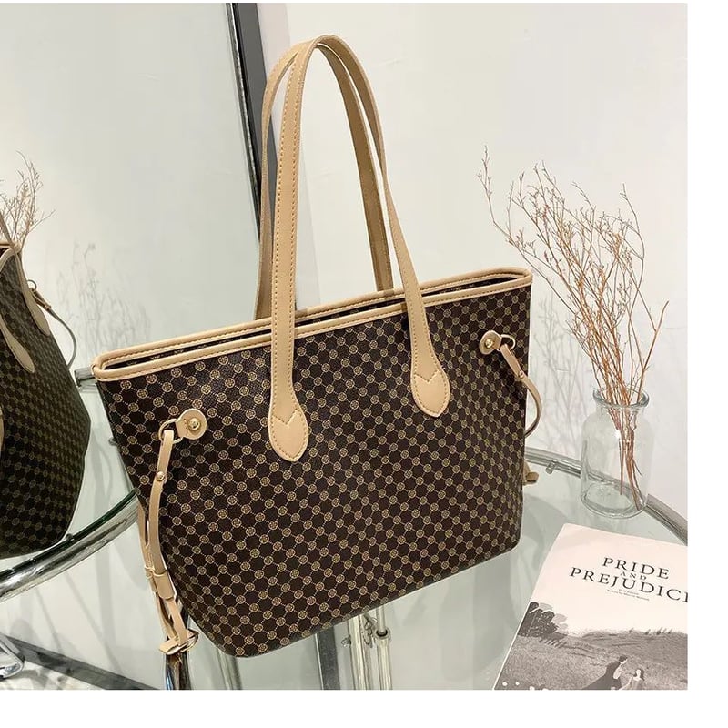 Tote Bag Bolso Cartera Eco Cuero Mujer Maxi Bag Marrón Lisa | Cuotas Al Mismo Precio Que Publicaste
