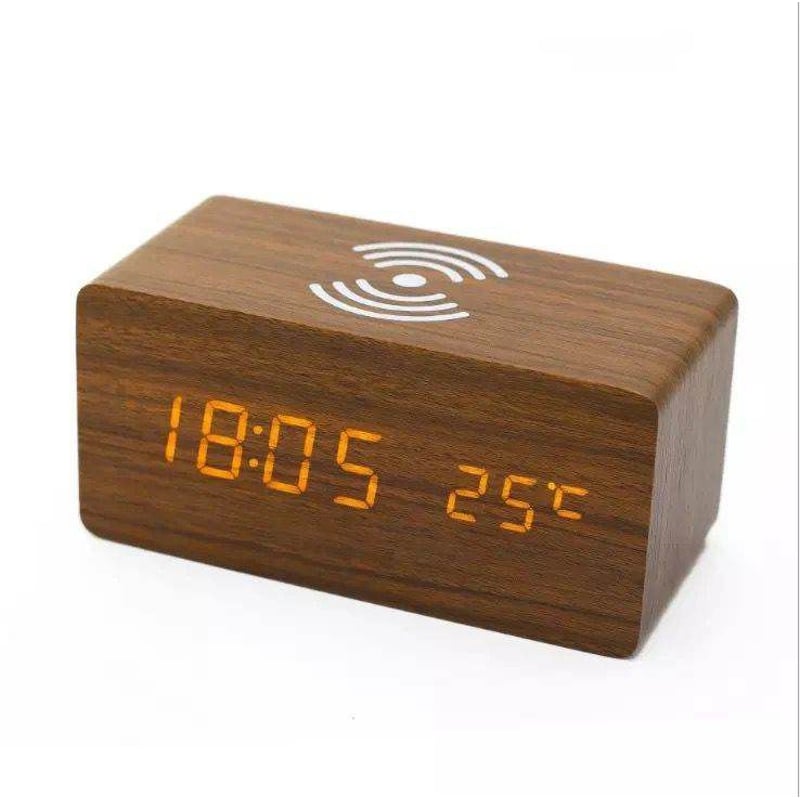 Reloj Despertador de madera Temperatura 3 en 1 para Habitacion Sodimac Peru