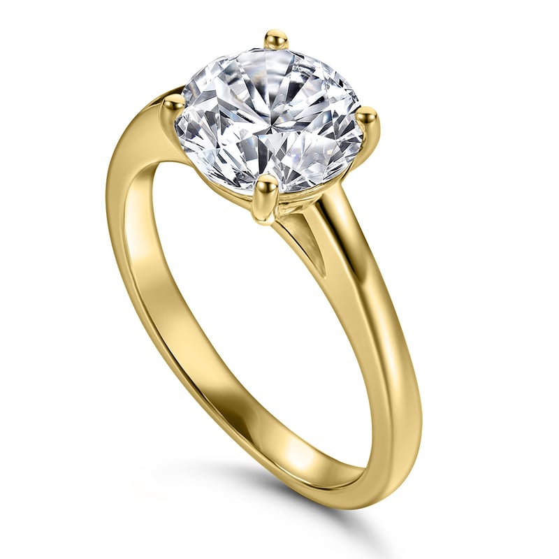 Anillo de Compromiso de Plata Banado en Oro Modelo 362