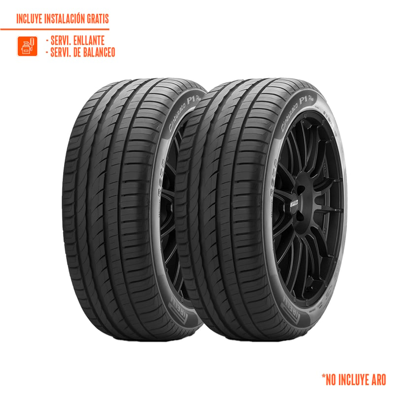 PIRELLI - Pack de 2 Llantas 195/50R15 PIRELLI P1 CINTURATO PLUS 82V