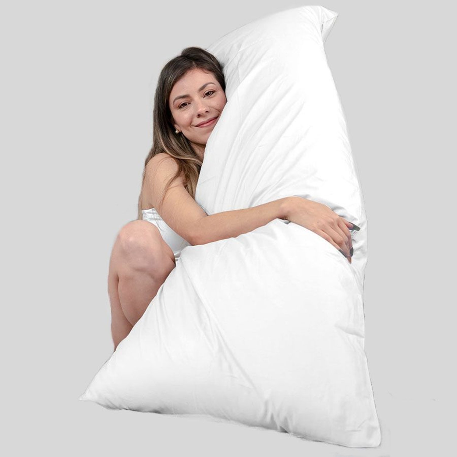 Almohada Body Pillow con Funda Blanca 300 Hilos 100 algodon