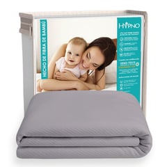 HYPNO HOME - Protector de Colchón Impermeable 2 Plz Amoldable de Bambú - Gris