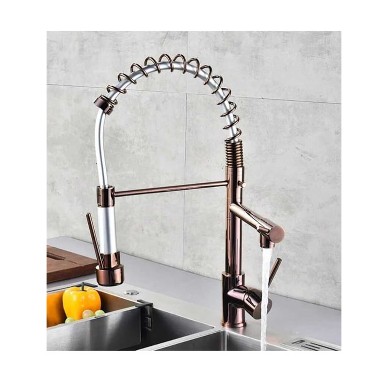 GRIFERIA MEZCLADORA ORO ROSA MONOCOMANDO DOBLE SALIDA DE AGUA Sodimac Peru