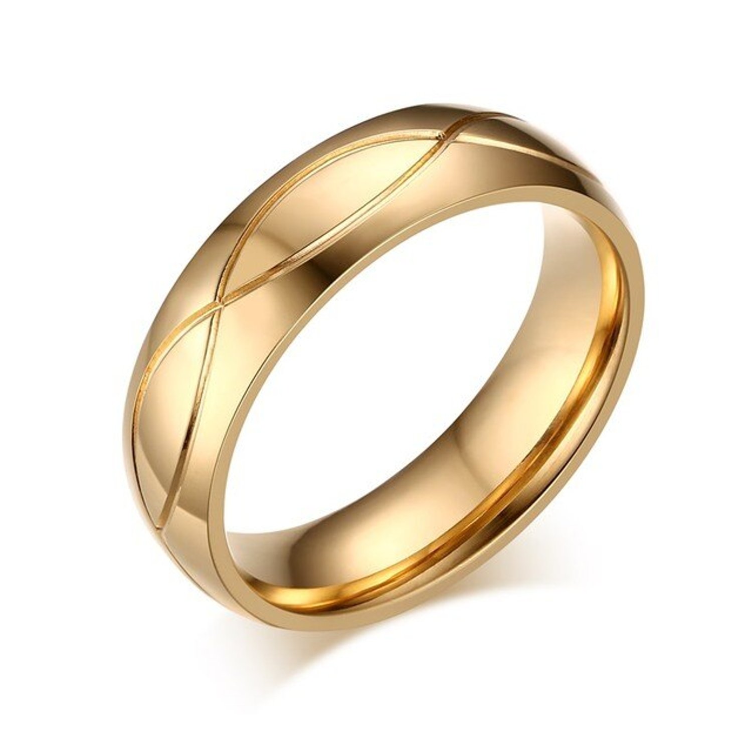 Anillo de Matrimonio Alianza All Luxury para Hombre Banado en Oro 18K