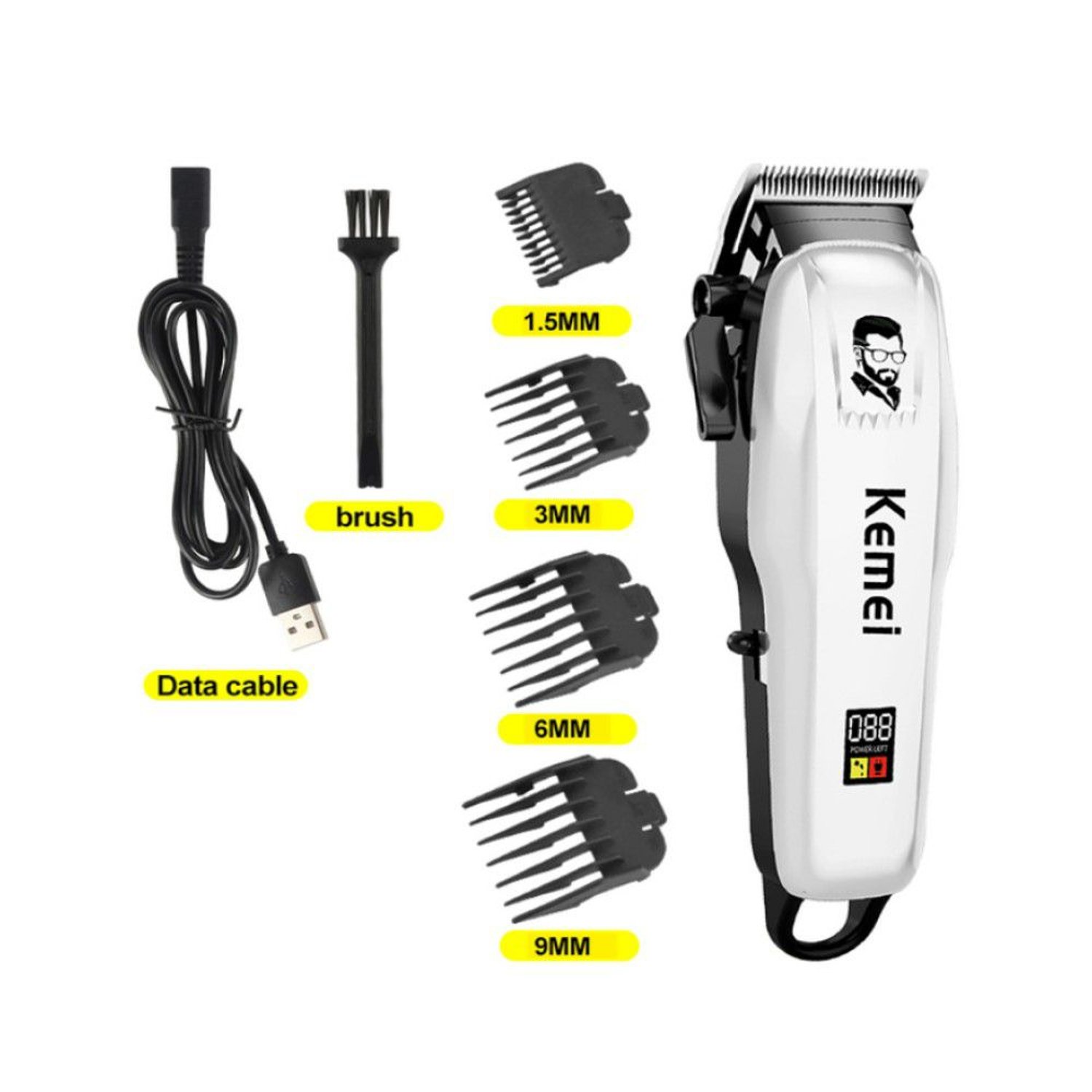 Maquina de Cortar Cabello de Barbero Profesional Kemei 809 KEMEI falabella