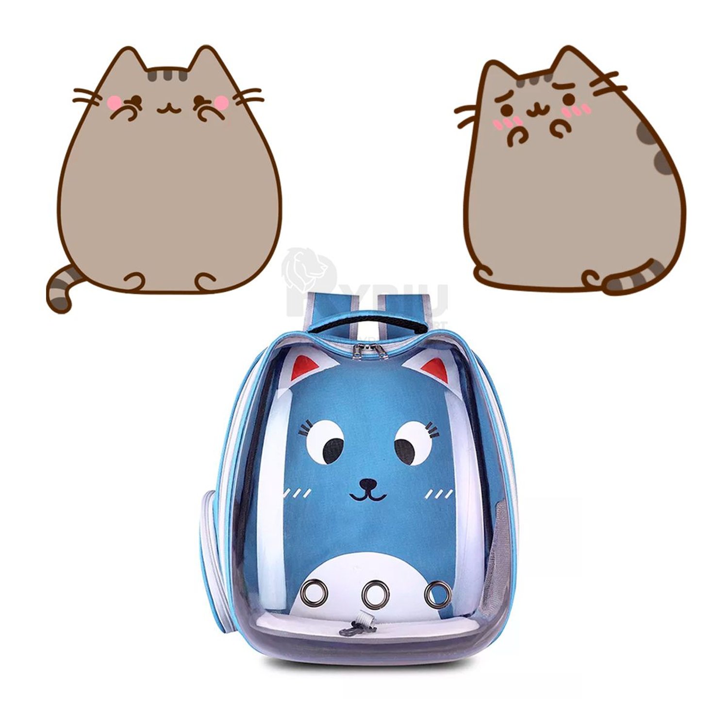 Espaciosa Mochila en Forma de Gato de Color Celeste GENERICO falabella