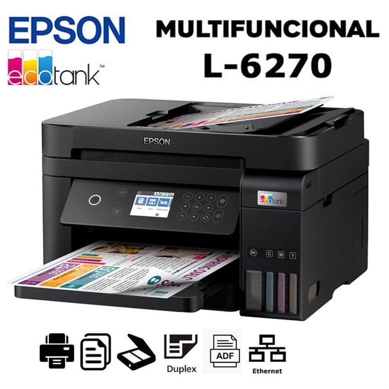 EPSON - Impresora todo-en-uno Epson EcoTank L6270 DUPLEX WIFI a4 LAN ADF